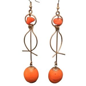 Avant Garde, Vintage  Natural Stone Drop Earrings